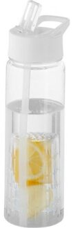 Drinkfles/waterfles tranparant met wit fruit filter 740 ml - Drinkflessen Transparant