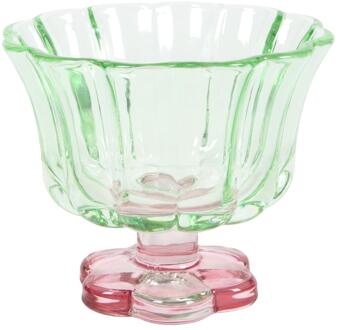 Drinkglas Bloemvorm doos a 6 Ø10,8cm groen