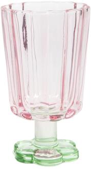 Drinkglas Bloemvorm doos a 6 Ø7,9cm roze
