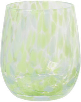 Drinkglas - groen - ø7x9.5 cm Transparant