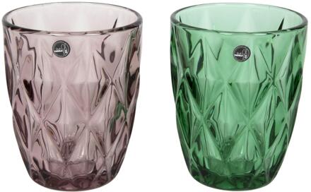 Drinkglas met relief 300ml doos a 8 Ø8cm verschillende