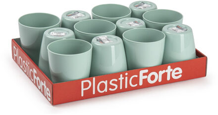 Drinkglazen - 36x - mintgroen - kunststof - 400 ml - herbruikbaar - waterglazen