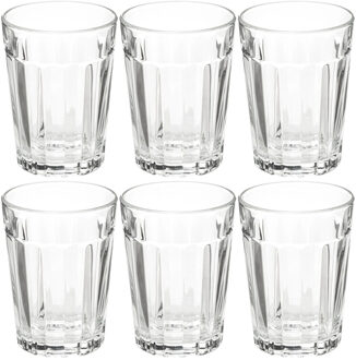 Drinkglazen - 6x stuks - 250 ml - transparant glas - Waterglazen