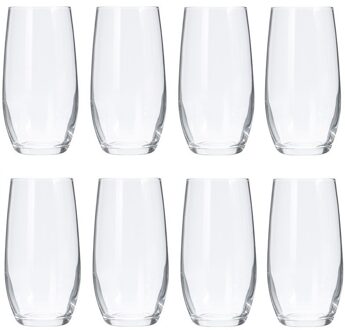 Drinkglazen of waterglazen - 8x stuks - verzwaard - gecurved - inhoud 360 ml