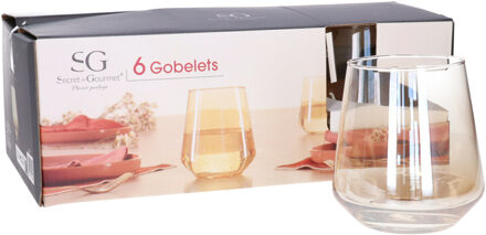 Drinkglazen Olga - 12x stuks - amber glas - 450 ml - 10 x 11 cm