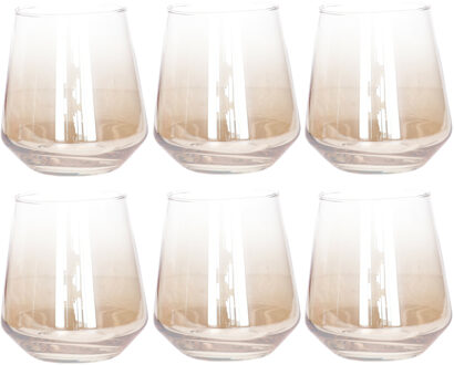 Drinkglazen Olga - 6x stuks - amber glas - 450 ml - 10 x 11 cm