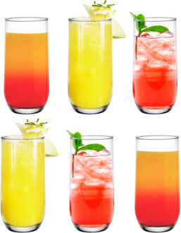 Drinkglazen Tumblers - transparant glas - 12x stuks - 400 ml - waterglazen