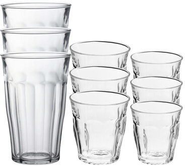 Drinkglazen/waterglazen - 18x stuks - transparant - 200/310/500ml - Drinkglazen