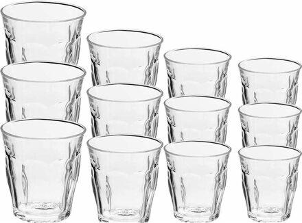 Drinkglazen/waterglazen - 24x stuks - transparant - 160/200/250/310 ml - Drinkglazen