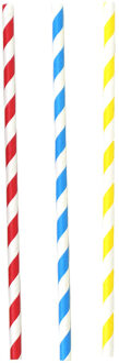 Drinkrietjes - 50x - papier - kleurenmix - 20 cm - rietjes Multi