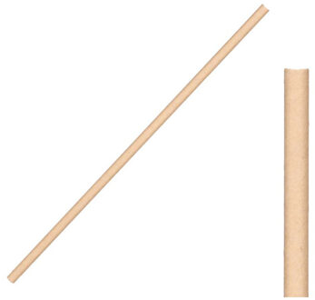 Drinkrietjes van kraft papier - bruin - 50x stuks - 20 x 0.5cm