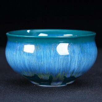 Drinkware Keramische Cup Chinese Thee Kom Tianmu Oven Theekop Paars Zand Porselein Theekopje Voor Home Decor