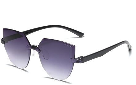 Driver Bril Vintage Mirrored Randloze Cat Eyes Vissen Zonnebril Eyewear Clear Oceaan Lenzen Steampunk Bril Shades UV400