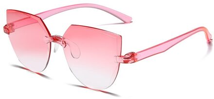 Driver Bril Vintage Mirrored Randloze Cat Eyes Vissen Zonnebril Eyewear Clear Oceaan Lenzen Steampunk Bril Shades UV400