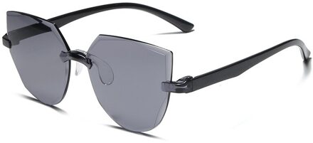 Driver Bril Vintage Mirrored Randloze Cat Eyes Vissen Zonnebril Eyewear Clear Oceaan Lenzen Steampunk Bril Shades UV400