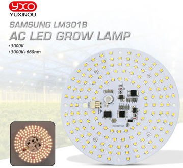 Driverless 100W AC Led Grow Light LED Lamp Full Spectrum Samsung LM301B 3000K 660nm DIY LED Plant Grow Light for Veg/Bloom