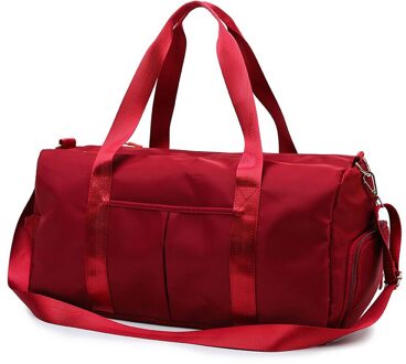 Droge En Natte Unisex Sporttas Grote Capaciteit Handtas Oxford Vrouwen Zwemmen Tassen Sporttas Mannen en Vrouwen Outdoor tas XA46G rood
