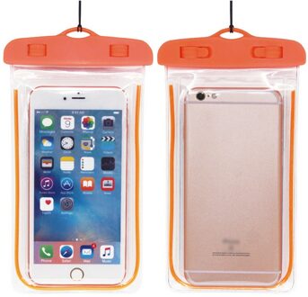Droge Zak Waterdichte Zakken Met Lichtgevende Onderwater Pouch Phone Case Bolsa Zwemmen Tassen Voor Universal Alle Modellen 3.5 Inch-6 Inch oranje