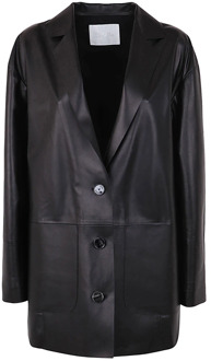 Drôme Boxy Leather Blazerjas Drome , Black , Dames - XS