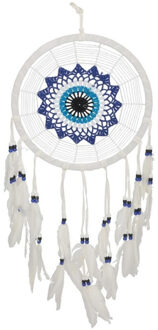 Dromenvanger - mobiel - blauw - veertjes/kraaltjes - 28 cm