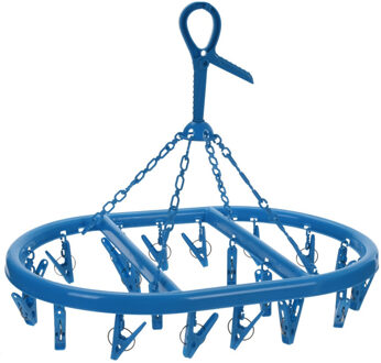 Droogcarrousel/droogmolen blauw met 20 knijpers 33 x 50 cm