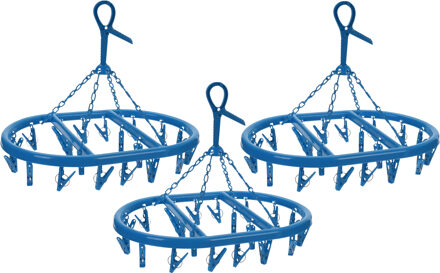 Droogcarrousel/droogmolen blauw met 20 knijpers 33 x 50 cm
