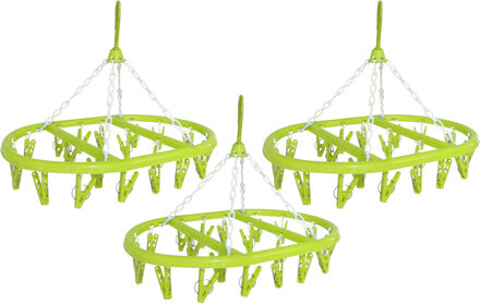 Droogcarrousel/droogmolen groen met 20 knijpers 41 x 32 cm