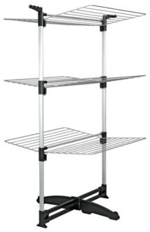 droogrek Ciclone 78 x 72 x 137 cm staal zilver/zwart Zilverkleurig