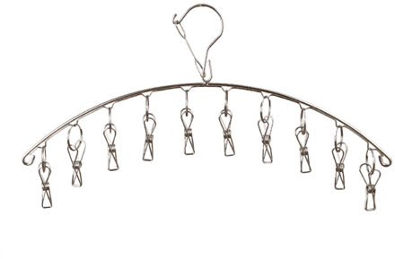 Droogrek Multi-Functionele Ondergoed Sokken Kleding Clip Rack Roestvrij Staal Winddicht Kleerhanger 10 Clips