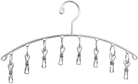Droogrek Multi-Functionele Ondergoed Sokken Kleding Clip Rack Roestvrij Staal Winddicht Kleerhanger 8 Clips