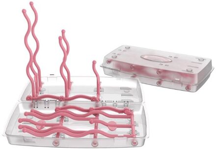 Droogrek Tepel Plank Babyfopspeen Voeden Bekerhouder Fles Schoonmaken Droger U7EE Roze