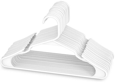 Droogrekken Thuis Plastic Kleerhangers Notched Set Van 10 Duurzaam En Slim Perfect Voor Closet Ruimtebesparend wit
