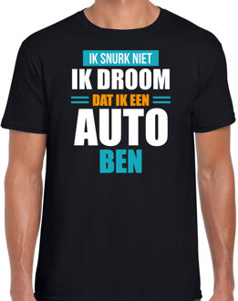 Droom dat ik auto ben fun tekst pyjama shirt zwart voor heren - Grappig slaapshirt / slaap kleding 2XL