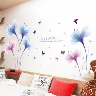 Droom Orchideeën Grote Muurstickers Bloemen Home Decor Woonkamer Art Decals Wallpaper Verwijderbare
