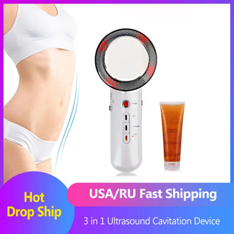 Drop Shipping 3 in 1 Ultrasound Cavitation EMS Ultrasonic Body Slimming Massager Fat Burner Galvanic Infrared Ultrasonic Therapy