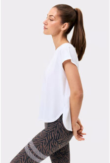 drop t-shirt training t-shirt korte mouw dames - Wit - L