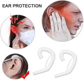 Dropship! 10pcs Upgrade Silicone Face Mask Ear Hook Ear Protection Sleeves Elastic Soft Silicone Face Mask Earmuffs 5.6 * 3.3cm