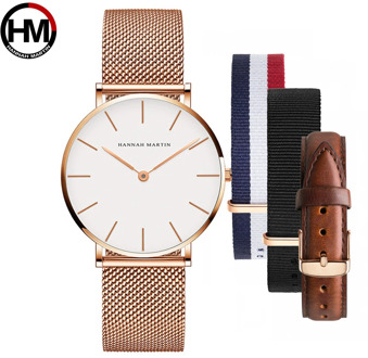 Dropship Women Watch Japan Quartz Design Waterproof Rose Gold Stainless Steel Mesh 1 set 3psc Band Lady watches relogio feminino