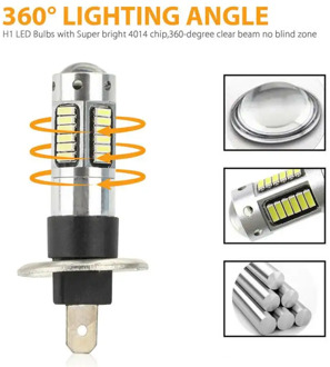 Dropshipping! 10W Car H1 LED Projector Fog Light Bulbs Kit High Beam DRL Super Bright 6000K White Car Light Car Accessories