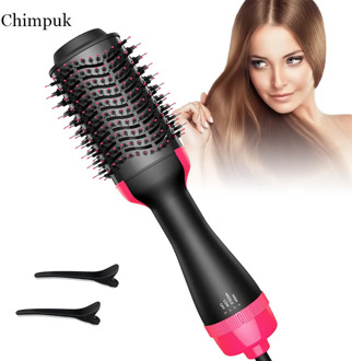 Dropshipping 2 IN 1 One Step Hair Dryer Hot Air Brush Hair Straightener Curler Comb Electric Blow Dryer brush hair styling tools