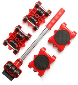 Dropshipping Furniture Mover Set Furniture Mover Tool Transport Lifter Heavy Stuffs Moving Wheel Roller Bar Hand Tools 5 Pcs Set