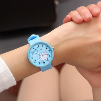 Dropshipping Silicone Baby Watch Girls Student Clock Fashion Children Dress Quartz Wristwatches Cute Cat Pattern Boy Kids Watch