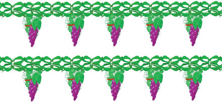 Druiven en wijn thema feest slingers - 2x - 400 cm - brandvertragend papier - versiering wijnavond