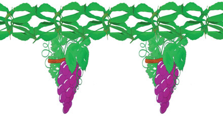 Druiven en wijn thema feest slingers - 400 cm - brandvertragend papier - versiering wijnavond Multi
