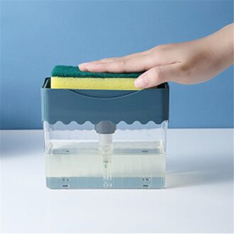 Druk Automatische Zeepdispenser Druk Zeepdispenser Spons Wasmiddel Vloeibaar Dispenser Afwasmiddel Dispenser Doos Keuken blauw