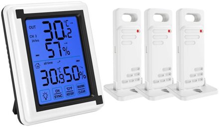 Druk Screen Weerstation + Outdoor Weerbericht Sensor Backlit Thermometer Hygrometer Draadloze Weerstation