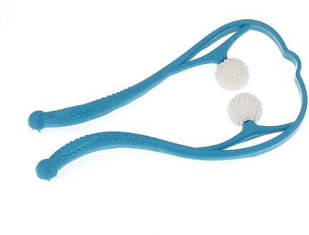 Druk Therapie Nek Massage Tool Druk Verlichten Hand Roller Massage Nek Schouder Dual Trigger Punt Zelf Massager blauw