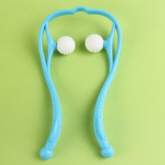 Druk Therapie Nek Massage Tool Druk Verlichten Hand Roller Massage Nek Schouder Dual Trigger Punt Zelf Massager blauw