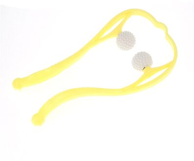 Druk Therapie Nek Massage Tool Druk Verlichten Hand Roller Massage Nek Schouder Dual Trigger Punt Zelf Massager geel