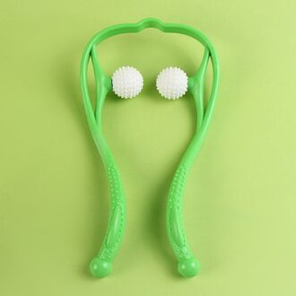 Druk Therapie Nek Massage Tool Druk Verlichten Hand Roller Massage Nek Schouder Dual Trigger Punt Zelf Massager groen